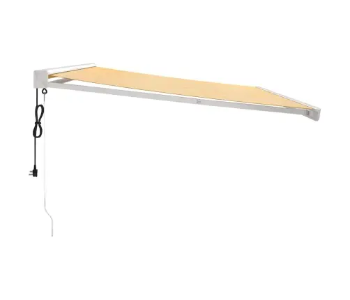 Sissetõmmatav Varikatus, Kollane-Valge, Kangas Ja Alumiinium