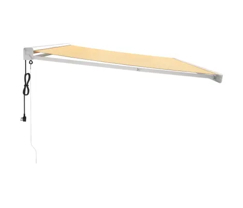 Sissetõmmatav Varikatus, Kollane-Valge 5X3 M Kangas, Alumiinium