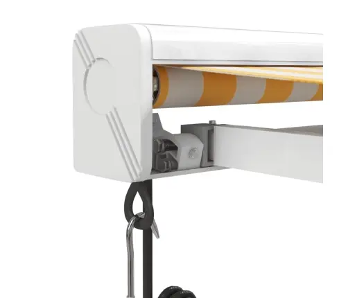 Sissetõmmatav Varikatus, Kollane-Valge 5X3 M Kangas, Alumiinium