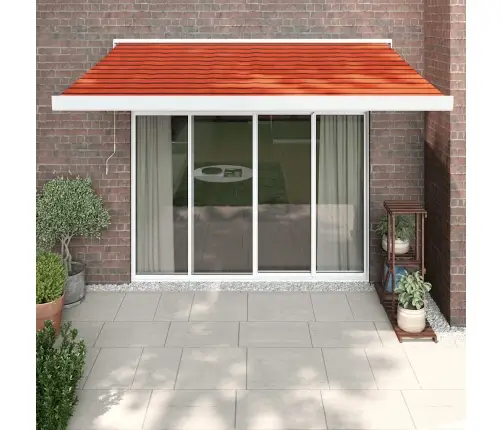 Izvelkama Markīze, Oranža, Brūna, 3,5X2,5 M, Audums, Alumīnijs Vidaxl