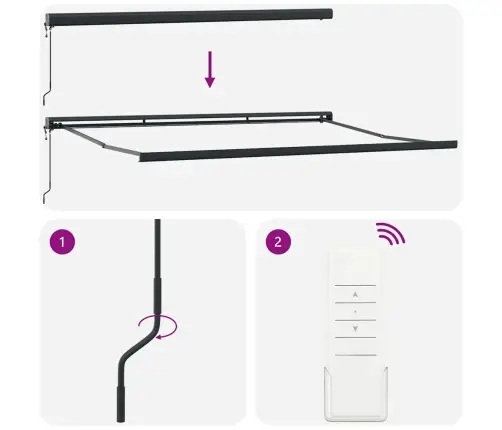 Sissetõmmatav Varikatus, Sinine-Valge, 4X3 M Kangas, Alumiinium