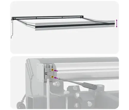 Sissetõmmatav Varikatus, Sinine-Valge, 4X3 M Kangas, Alumiinium