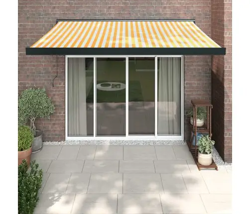 Ištraukiama Markizė, Geltona/Balta, 3X2,5M, Audinys/Aliuminis