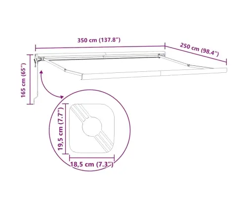 Ištraukiama Markizė, Geltona/Balta, 3,5X2,5M, Audinys/Aliuminis