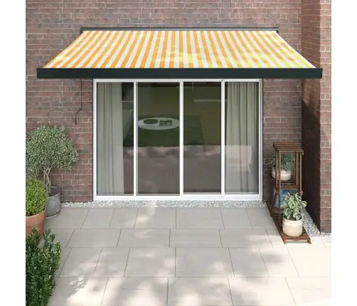 Ištraukiama Markizė, Geltona/Balta, 3,5X2,5M, Audinys/Aliuminis