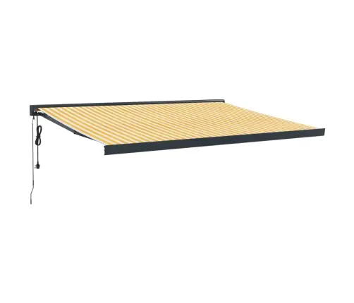 Izvelkama Markīze, Dzeltena, Balta, 4X3 M, Audums, Alumīnijs Vidaxl