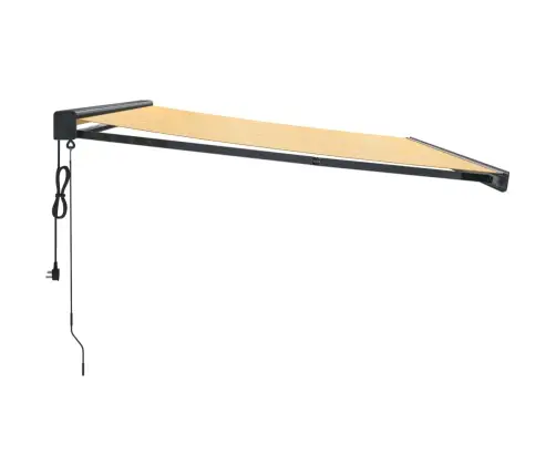 Izvelkama Markīze, Dzeltena, Balta, 4X3 M, Audums, Alumīnijs Vidaxl