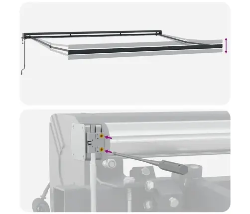 Izvelkama Markīze, Dzeltena, Balta, 4,5X3 M, Audums, Alumīnijs Vidaxl