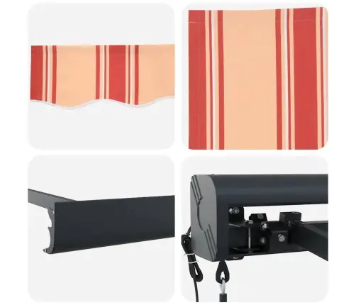 Izvelkama Markīze, Dzeltena, Balta, 4,5X3 M, Audums, Alumīnijs Vidaxl