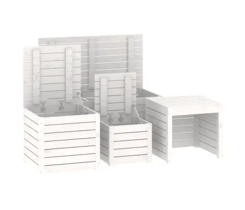 Dārza Kastes, 4 Gab., Baltas, Priedes Masīvkoks Vidaxl