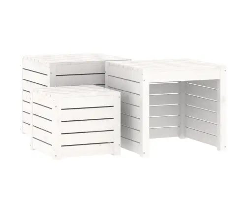 Dārza Kastes, 4 Gab., Baltas, Priedes Masīvkoks Vidaxl