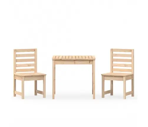 3- Daļīgs Dārza Bistro Mēbeļu Komplekts, Priedes Masīvkoks Vidaxl