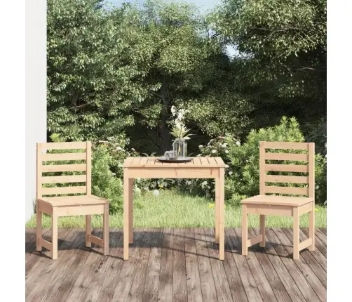 3- Daļīgs Dārza Bistro Mēbeļu Komplekts, Priedes Masīvkoks Vidaxl