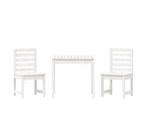 3-Daļīgs Dārza Bistro Komplekts, Balts Priedes Masīvkoks Vidaxl
