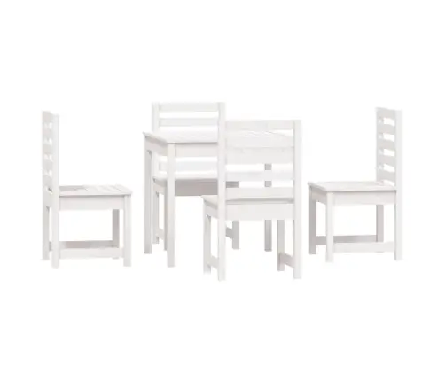 5-Osaline Aia Söögimööbli Komplekt, Valge, Männipuit