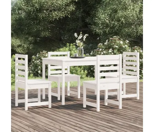 5-Daļīgs Dārza Mēbeļu Komplekts, Priedes Masīvkoks, Balts Vidaxl 5-Daļīgs Dārza Mēbeļu Komplekts, Priedes Masīvkoks, Balts Vidaxl