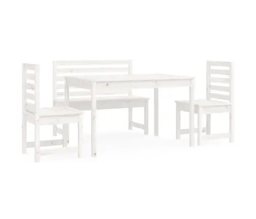 4-Osaline Aia Söögimööbli Komplekt, Valge, Männipuit