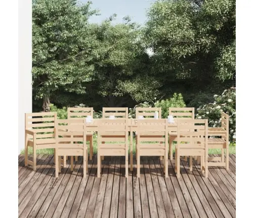 Sodo Valgomojo Baldų Komplektas, 11 Dalių, Pušies Masyvas