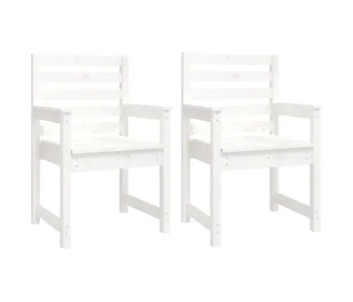 11-Daļīgs Dārza Mēbeļu Komplekts, Priedes Masīvkoks, Balts Vidaxl