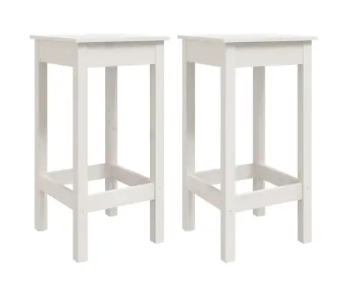 3-Daļīgs Dārza Bāra Mēbeļu Komplekts, Priedes Masīvkoks, Balts Vidaxl