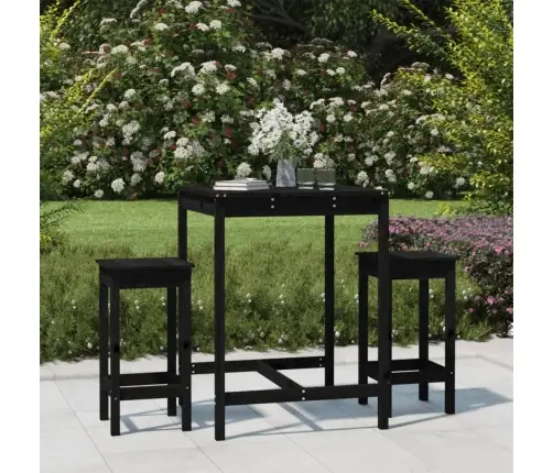 3-Osaline Aia Baarikomplekt, Must, Männipuit