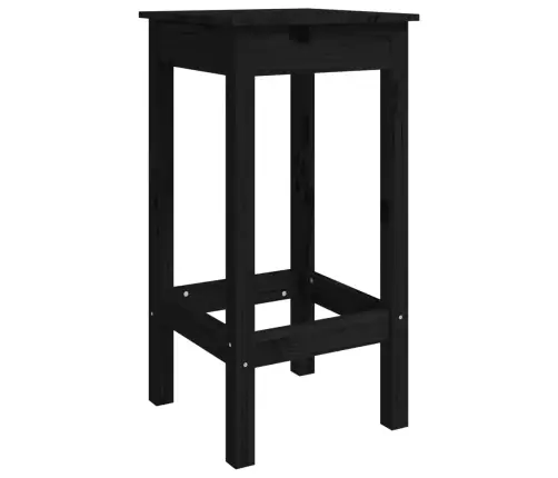 Sodo Baro Baldų Komplektas, 5 Dalių, Juodas, Pušies Masyvas