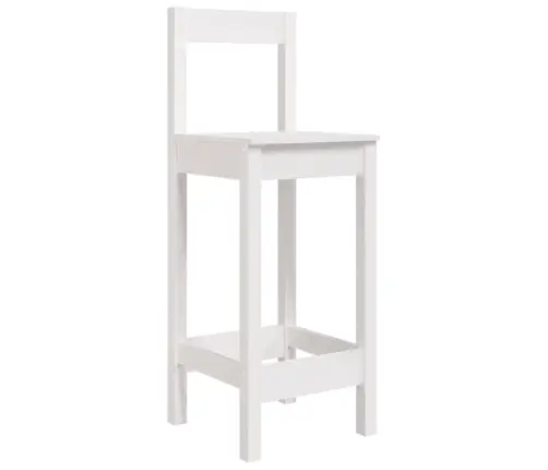 Sodo Baro Baldų Komplektas, 3 Dalių, Baltas, Pušies Masyvas