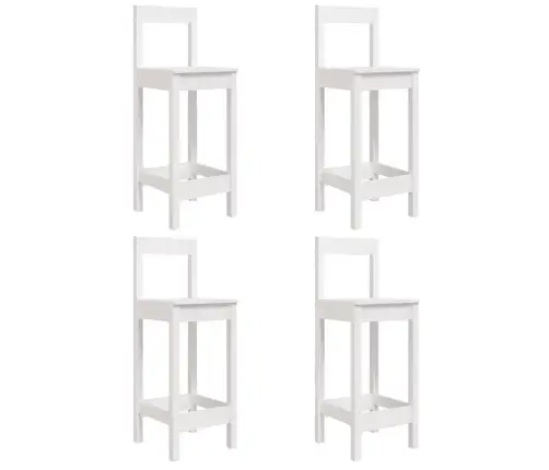 Sodo Baro Baldų Komplektas, 5 Dalių, Baltas, Pušies Masyvas