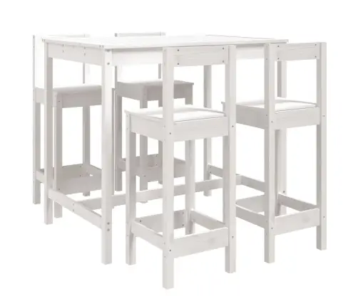 5-Osaline Aia Baarikomplekt, Valge, Männipuit