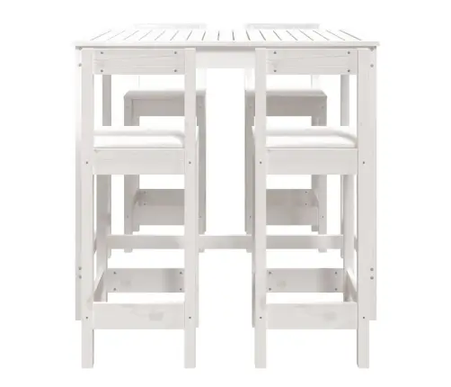 5-Osaline Aia Baarikomplekt, Valge, Männipuit