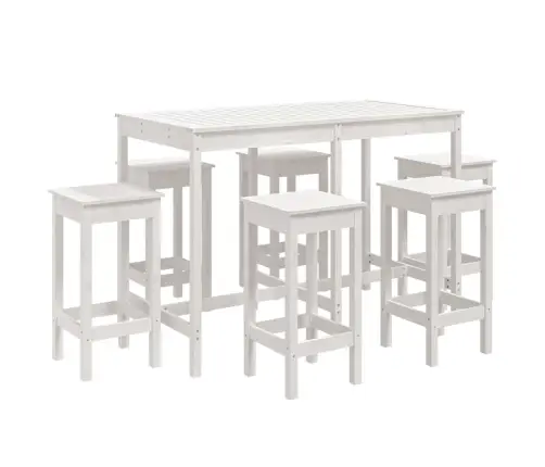 7-Osaline Aia Baarikomplekt, Valge, Männipuit