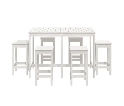 7-Osaline Aia Baarikomplekt, Valge, Männipuit