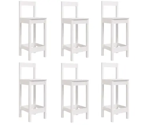 Sodo Baro Baldų Komplektas, 7 Dalių, Baltas, Pušies Masyvas