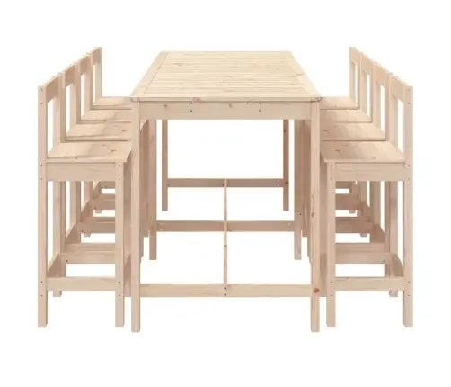 9-Daļīgs Dārza Bāra Mēbeļu Komplekts, Priedes Masīvkoks Vidaxl