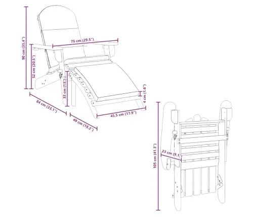 Dārza Krēsls Ar Kāju Balstu, Akācijas Masīvkoks Vidaxl