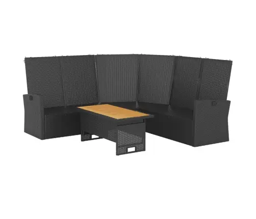 2-Daļīgs Dārza Atpūtas Mēbeļu Komplekts Ar Matračiem, Pe, Melns Vidaxl