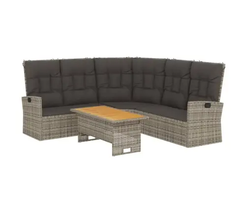 2-Osaline Aiamööbli Komplekt Patjadega, Hall, Polürotang