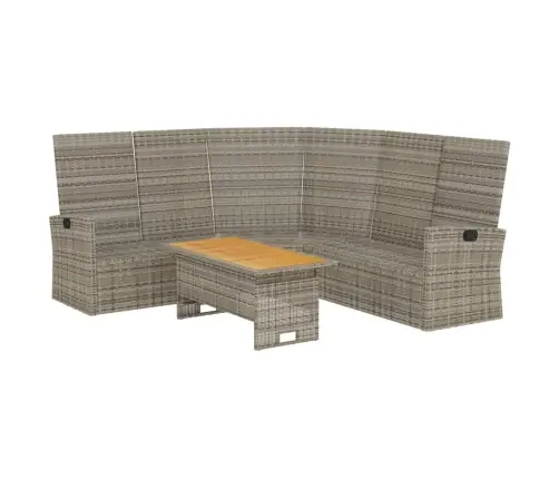 2-Osaline Aiamööbli Komplekt Patjadega, Hall, Polürotang