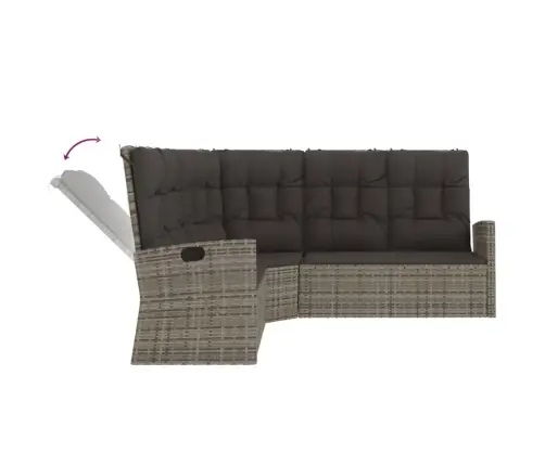 2-Osaline Aiamööbli Komplekt Patjadega, Hall, Polürotang