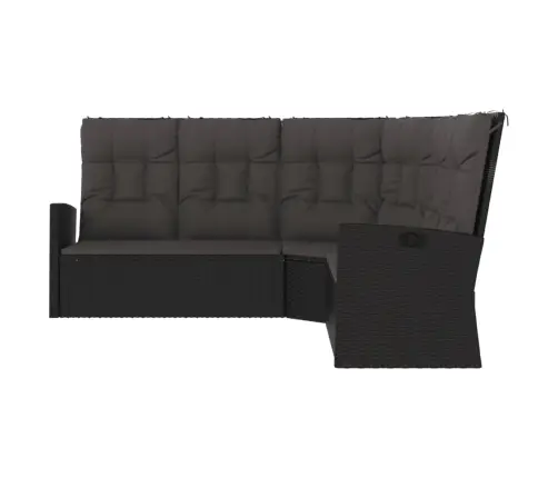 Atgāžams Dārza Stūra Dīvāns Ar Spilveniem, Melna Pe Rotangpalma Vidaxl