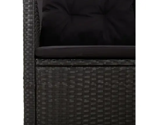 Atgāžams Dārza Stūra Dīvāns Ar Spilveniem, Melna Pe Rotangpalma Vidaxl