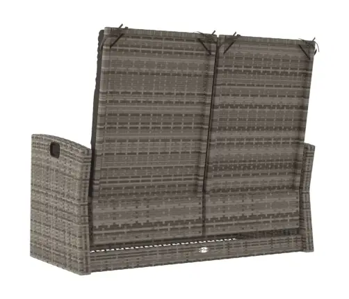 Atgāžams Dārza Sols Ar Matračiem, 118Cm, Pelēks, Pe Rotangpalma Vidaxl