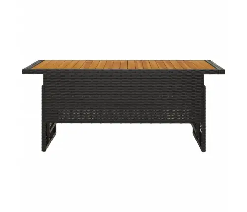 Dārza Galds, 100X50X43/63Cm, Akācija, Pe Rotangpalma, Melns Vidaxl