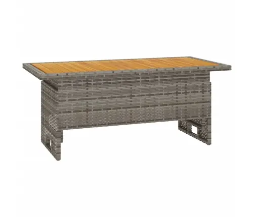 Dārza Galds, Pelēks, 100X50X43/63 Cm, Akācija, Pe Rotangpalma Vidaxl