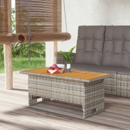 Dārza Galds, Pelēks, 100X50X43/63 Cm, Akācija, Pe Rotangpalma Vidaxl