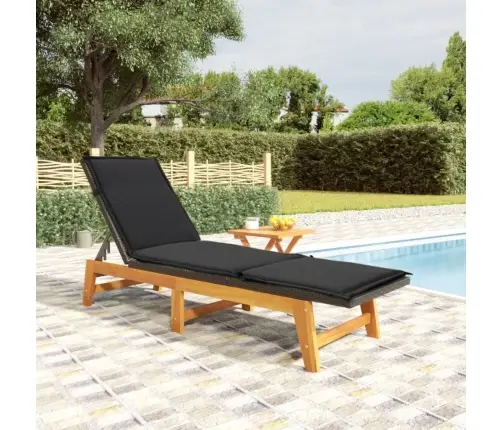 Sauļošanās Zvilnis Ar Galdiņu, Pe Rotangpalma, Akācijas Koks Vidaxl