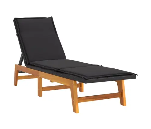 Sauļošanās Zvilņi Ar Matračiem, 2 Gb., Pe Rotangpalma, Akācija  Vidaxl