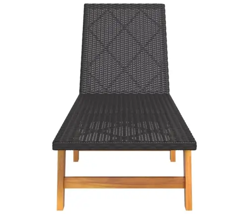 Päevitustool, Must Ja Pruun, Polürotang Ja Akaatsiapuit