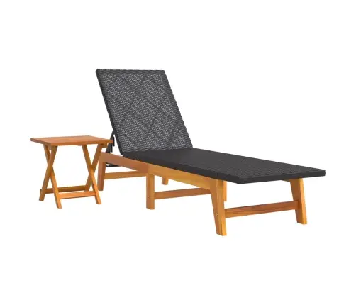 Päevitustool Lauaga, Polürotang Ja Akaatsiapuit