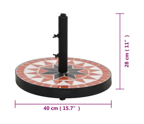 Saulessarga Pamatne, Apaļa, Sarkanbrūna Un Balta, 12 Kg Vidaxl
